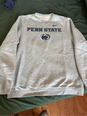 Nike Grey Crewneck Sweatshirt with Navy Penn State Logo